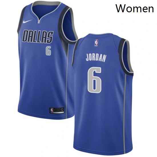 Womens Nike Dallas Mavericks 6 DeAndre Jordan Swingman Royal Blue NBA Jersey Icon Edition